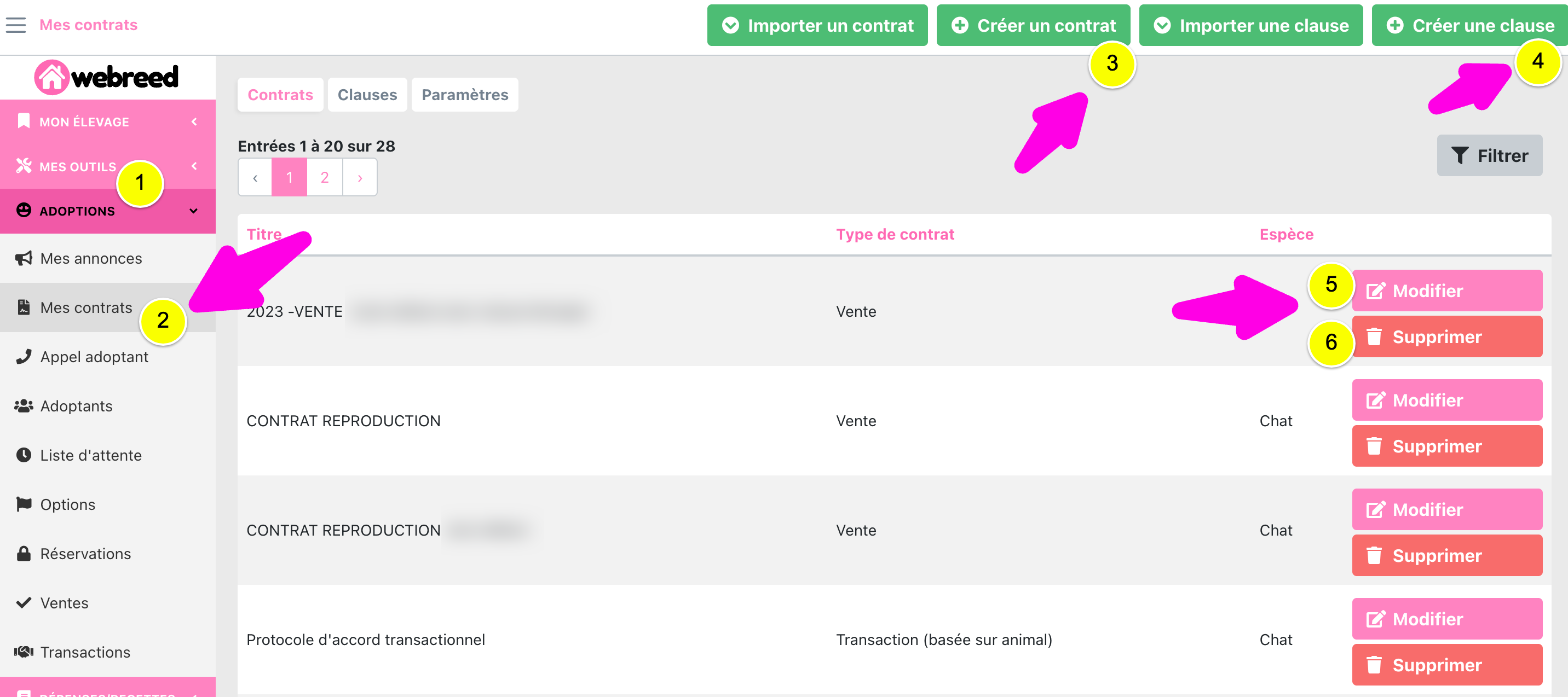 tuto contrat webreed