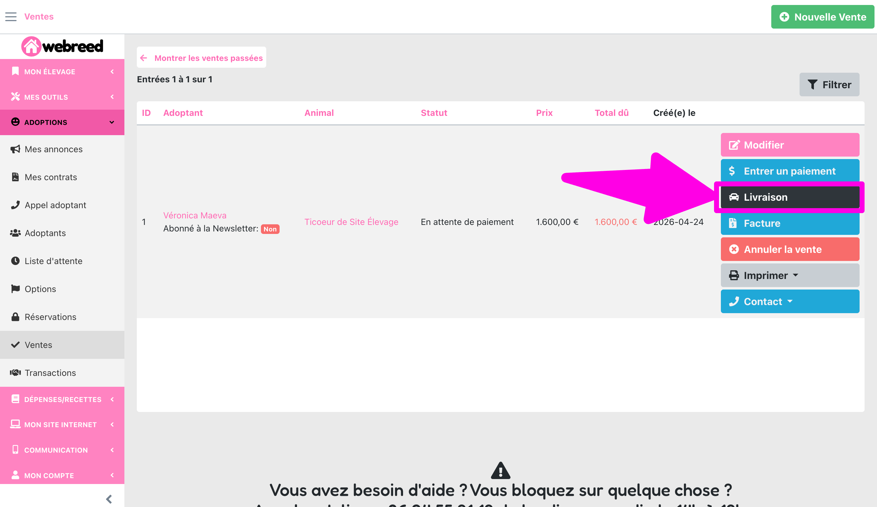 livraison chiot chaton webreed