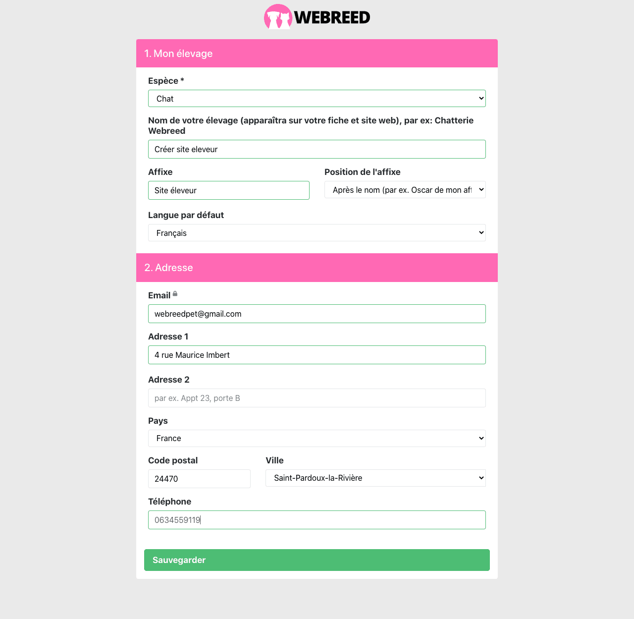 fiche elevage webreed