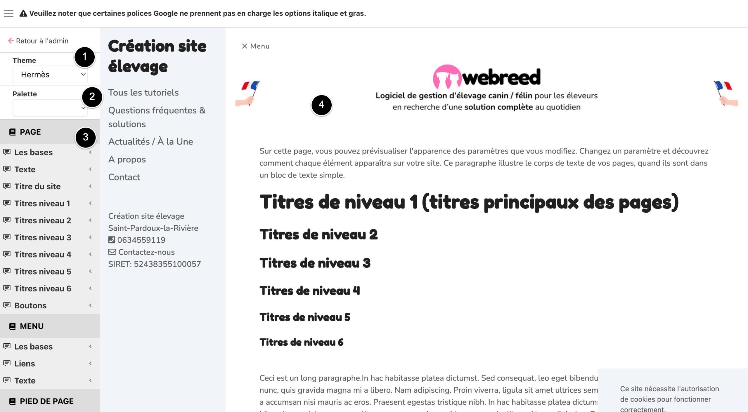 personnalisation theme webreed